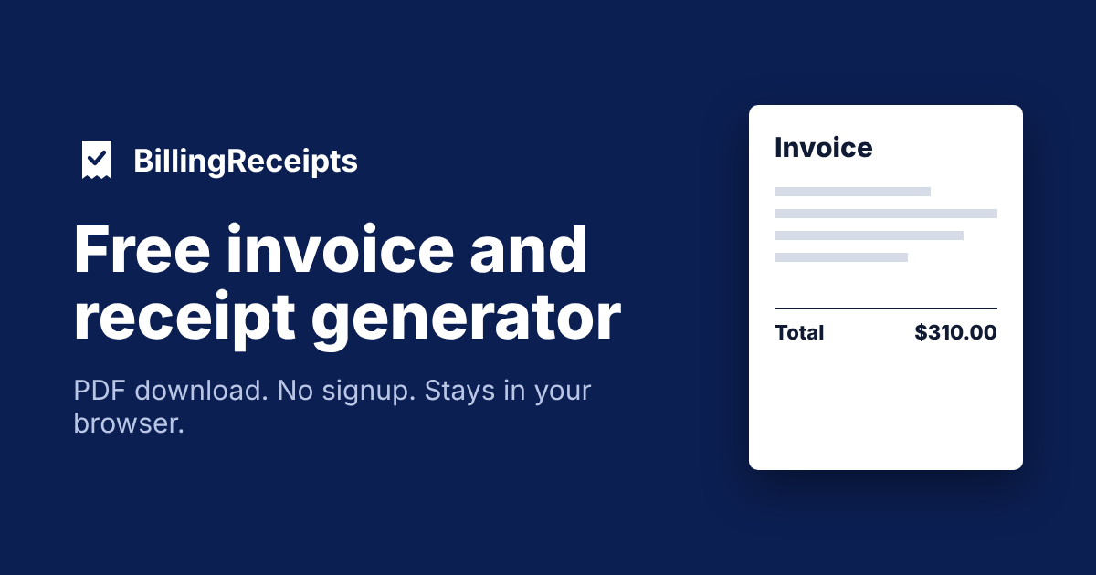 Free invoice and receipt generator